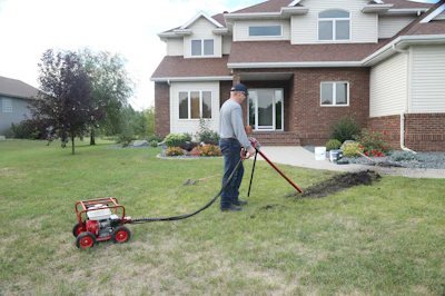 Easily bore under sidewalks or driveways by simply adding a horizontal boring attachment to a mechanical earth drill.