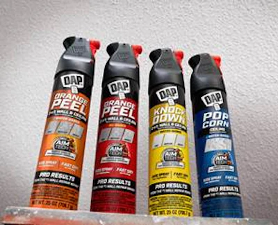 The new spray texture line consists of 2-in-1 Wall and Ceiling for Orange Peel, Knockdown and Popcorn textures.