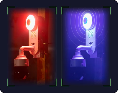 In the event of a threat detected and verified by TrueLook's five-diamond, UL-listed monitoring center, the strobes and sirens are activated, creating a visual and auditory display of flashing lights and booming sound that warns potential intruders.