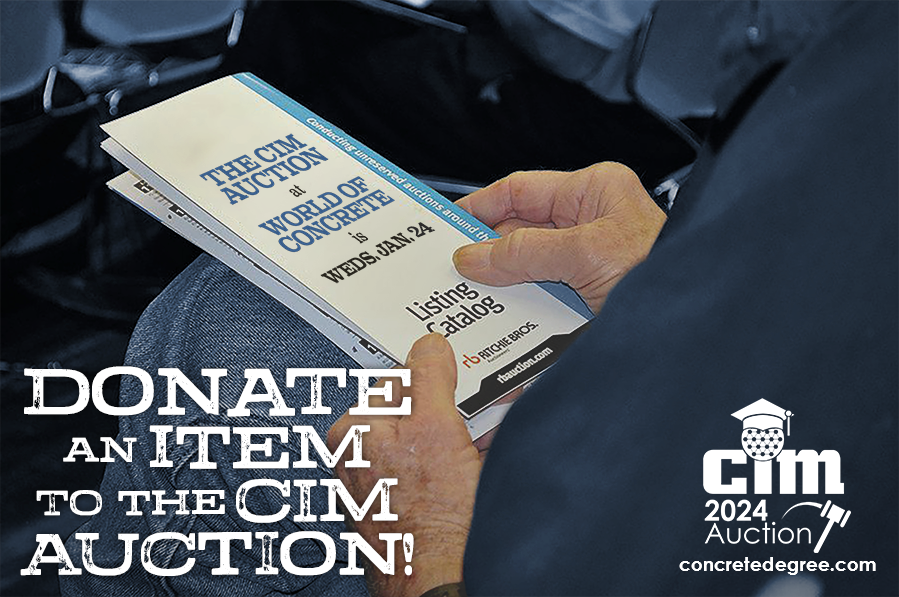 CIM Auction Opens Call to Concrete Industry For Donations