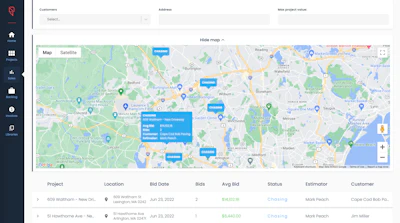 Using Pittbos, an asphalt contractor can track projects they are pursuing.