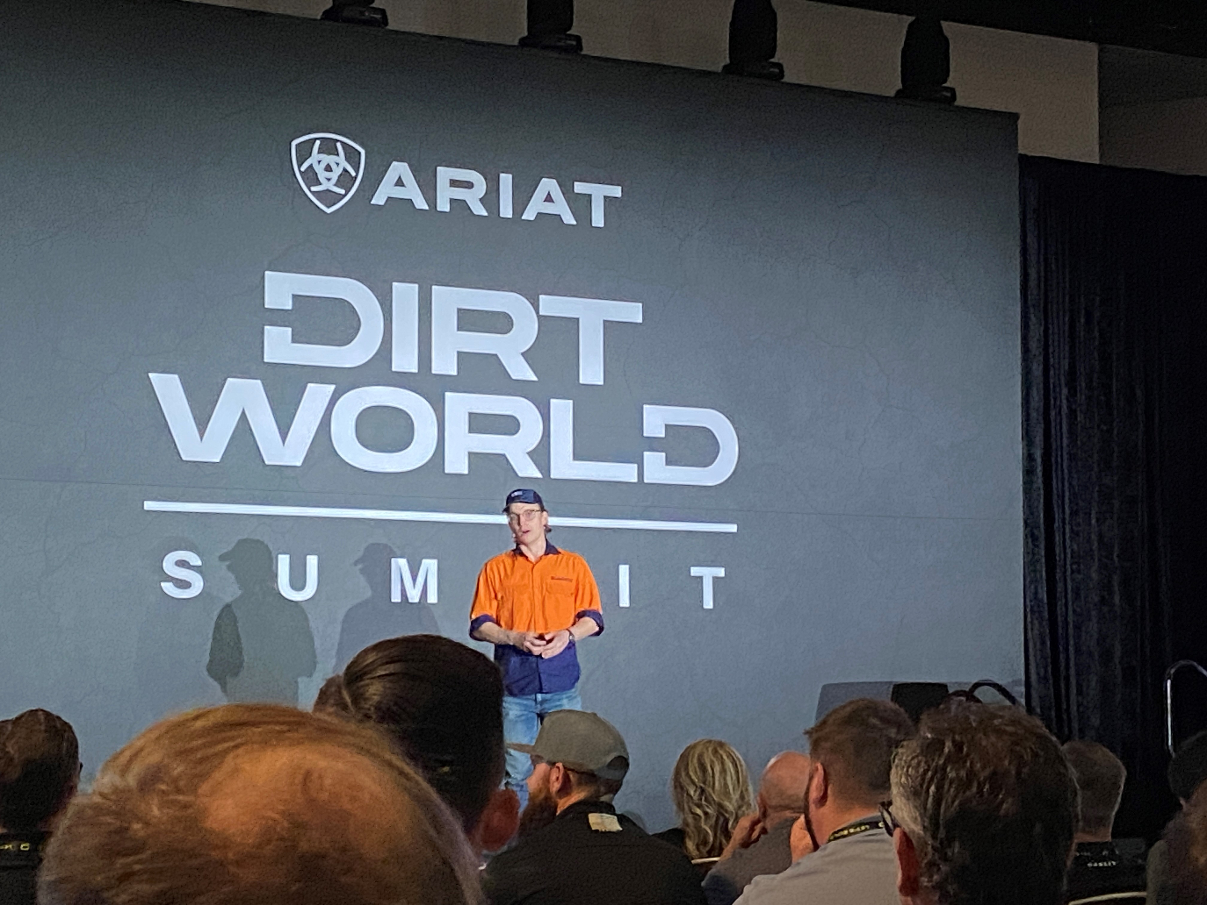Aaron Witt during his keynote at the Dirt World Summit.