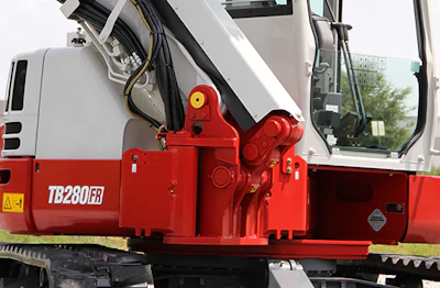 Takeuchi offset boom excavator.