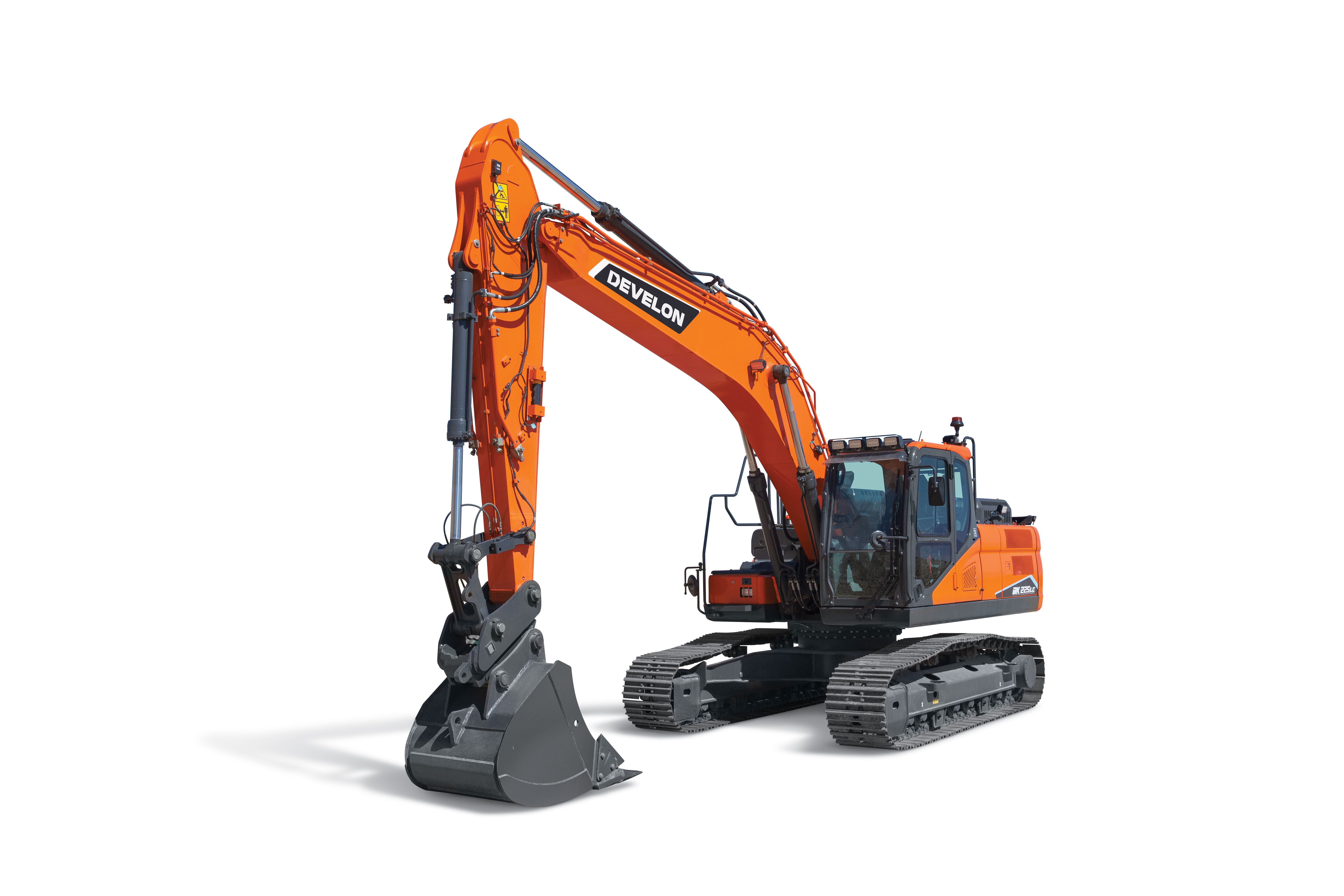 Powered by a 162.3-hp engine, the excavator offers a maximum dig depth of 21 ft., 7 in.