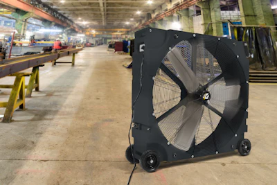 These fans feature direct-drive, three-speed motors and are deigned for general construction, demolition, oil and gas and other non-hazardous industrial work environments.
