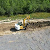 ZQuip Excavator digging at Moog Construction test site in West Seneca, N.Y.