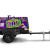 The Sullair 185 Mardi Gras-themed compressor is powered by a 49 hp Perkins 404F-E22T diesel engine.
