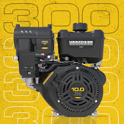 The Vanguard 300 features Integrated Cyclonic Air Filtration that doubles the equipment’s air filter replacement interval to 600 hours.