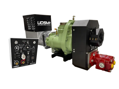 The PTO Shaft-Driven Underdeck ALL-IN-ONE Power System features a 125-185 cfm rotary screw air compressor, 10 kW generator, 330-amp welder, 12V-24V-36V battery boosting, 12V-24V-36V battery charging and up to 30 gpm @ 2,000 psi of hydraulic-driven power.