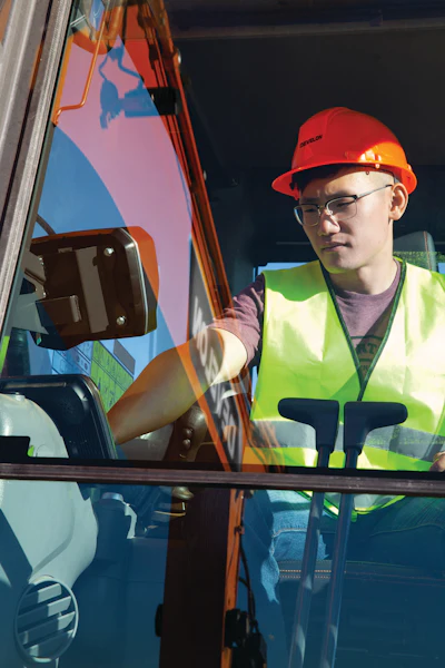 With clean windows an operator has good visibility on the jobsite.