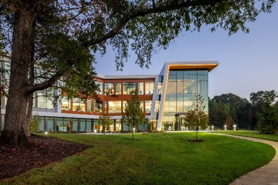 The three-story, 90,000 square foot building is designed and constructed to achieve LEED Gold certification.
