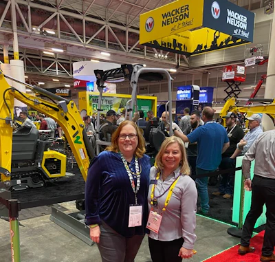Carrie Megal gave our team a tour of the equipment at the Wacker Neuson booth