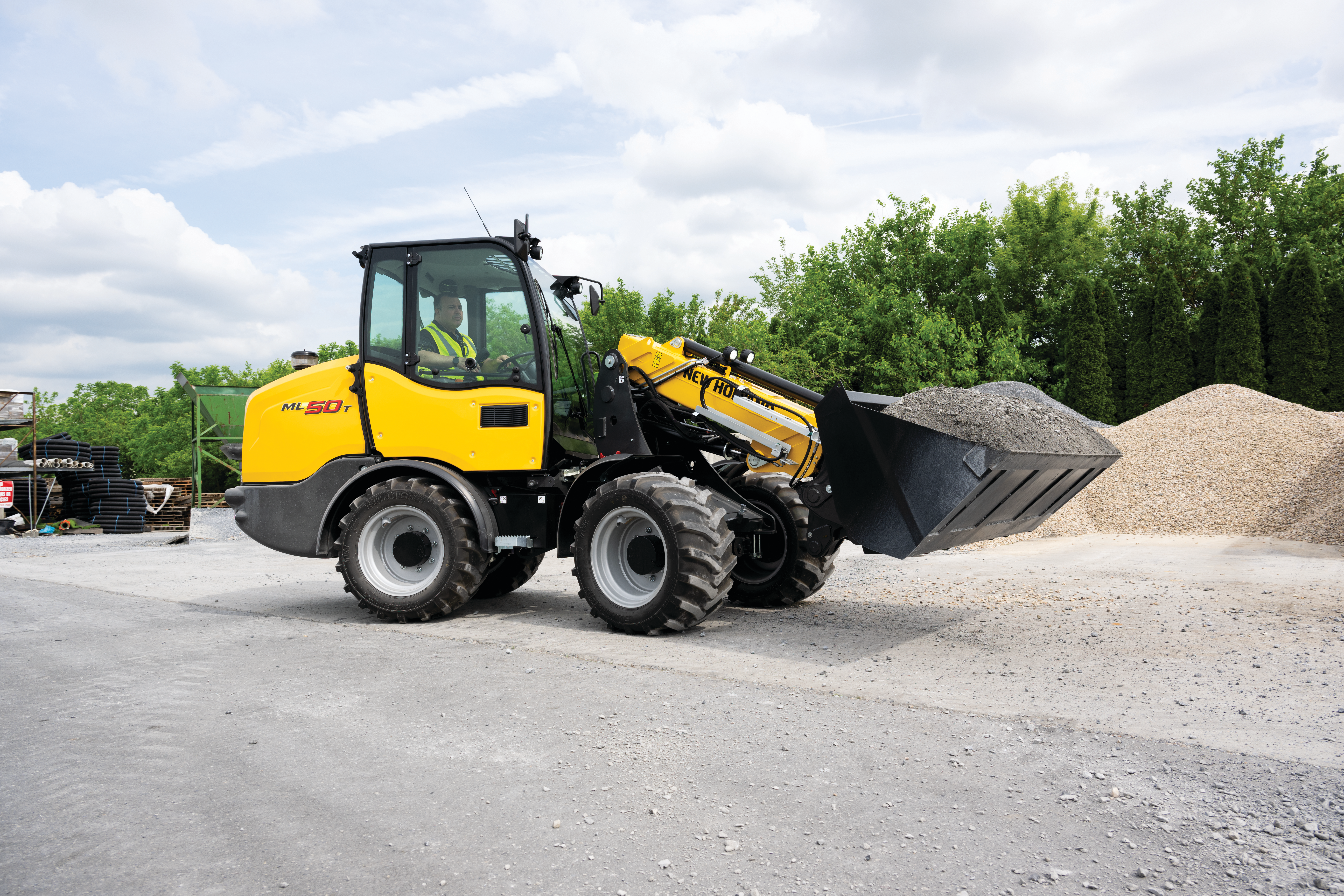 These models have been designed to give operators reach and hinge pin height when loading or moving materials is required.
