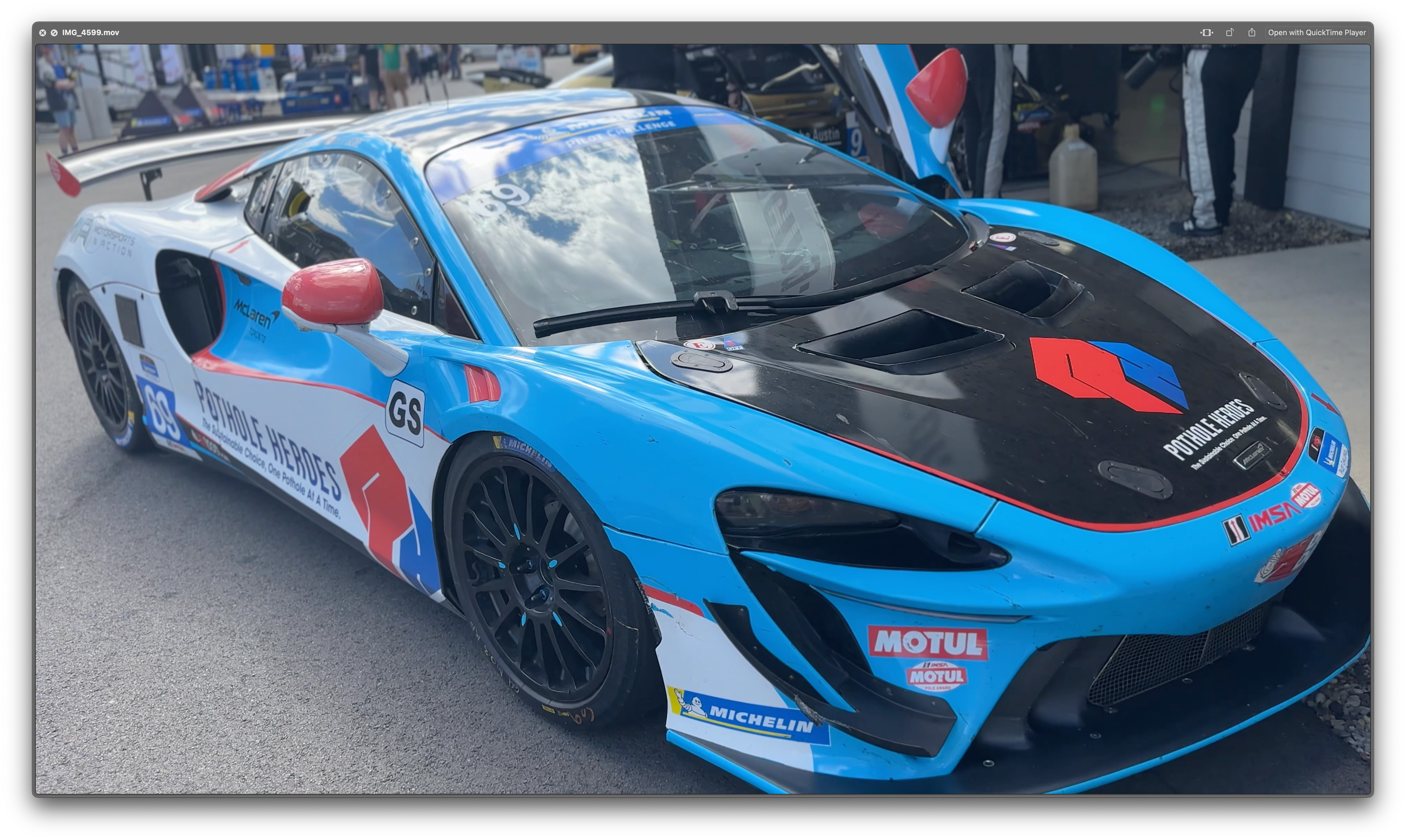 The Pothole Heroes sponsored McLaren.
