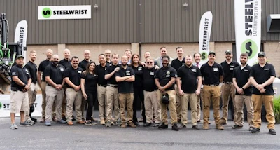 The Steelwrist team outside the new facility in Connecticut.