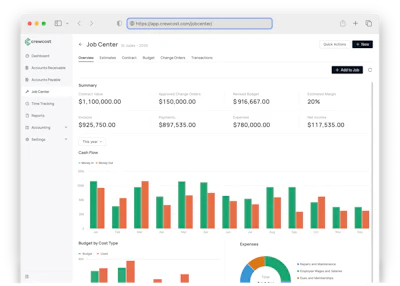 CrewCost integrates job costing and time tracking in a single platform.
