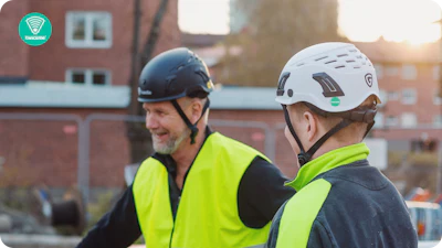 Integrated digital chips in helmets or hardhats work much like a hard drive storing information. You simply hold your phone next to the device, and the app reads the data, identifying the permitted user.