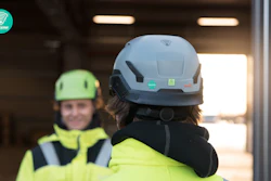 The chips are programmed to report equipment usage and maintenance data, ensuring that no one puts on a damaged or defective article before going to the jobsite.