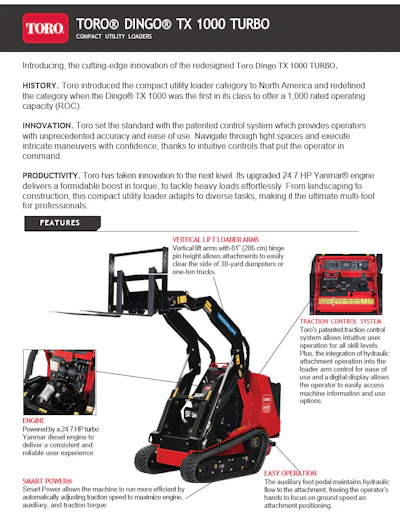 Toro Sell Sheet