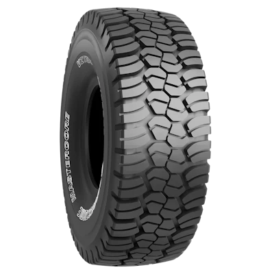 The heavy-duty tires offer performance in rugged outdoor work areas.