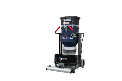 Available in single-phase 110V or 220V, the SVX3A+ Automatic Vacuum comes with a 33-ft., 3-in. antistatic hose, two 2.5-in. female camlocks and 3- to 2-in. soft cuff.
