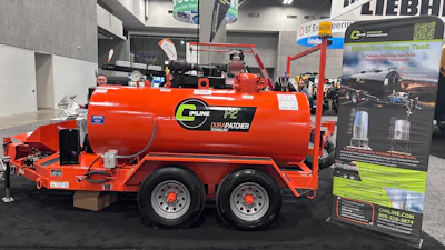 Cimline's P2 emulsion based pothole patcher, available in trailer form (seen here) and as a truck-mounted unit which can be operated by one worker.