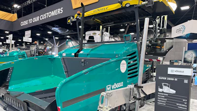 The Vögele Super 2000-3i paver is a behemoth of asphalt paving and comes ready for serious technology.