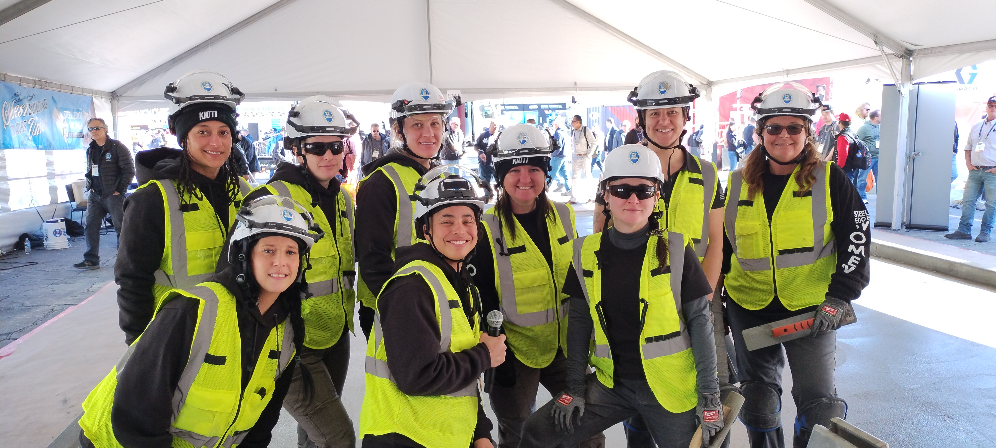 The Steel Edge Women team of the Operative Plasterers' & Cement Masons' International Association, taken during World of Concrete 2025