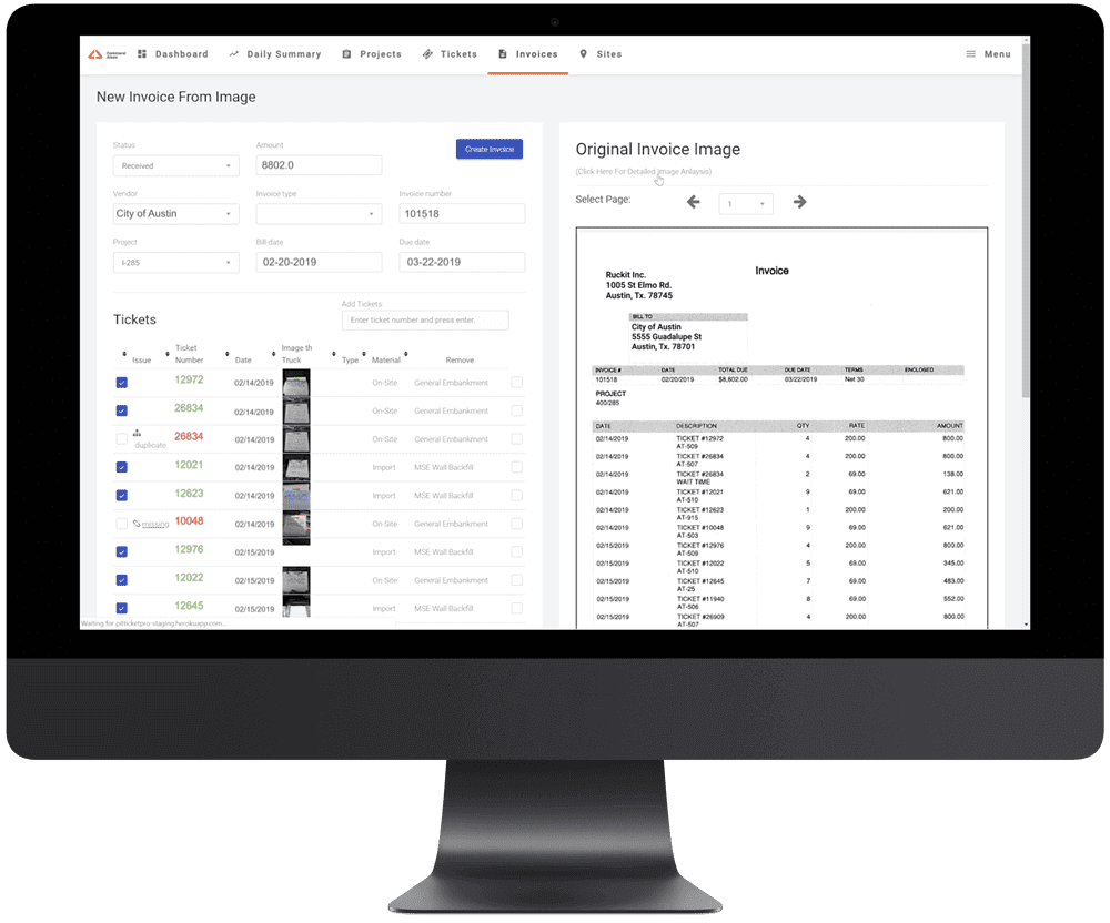 Mat Supply Ticket Accounting
