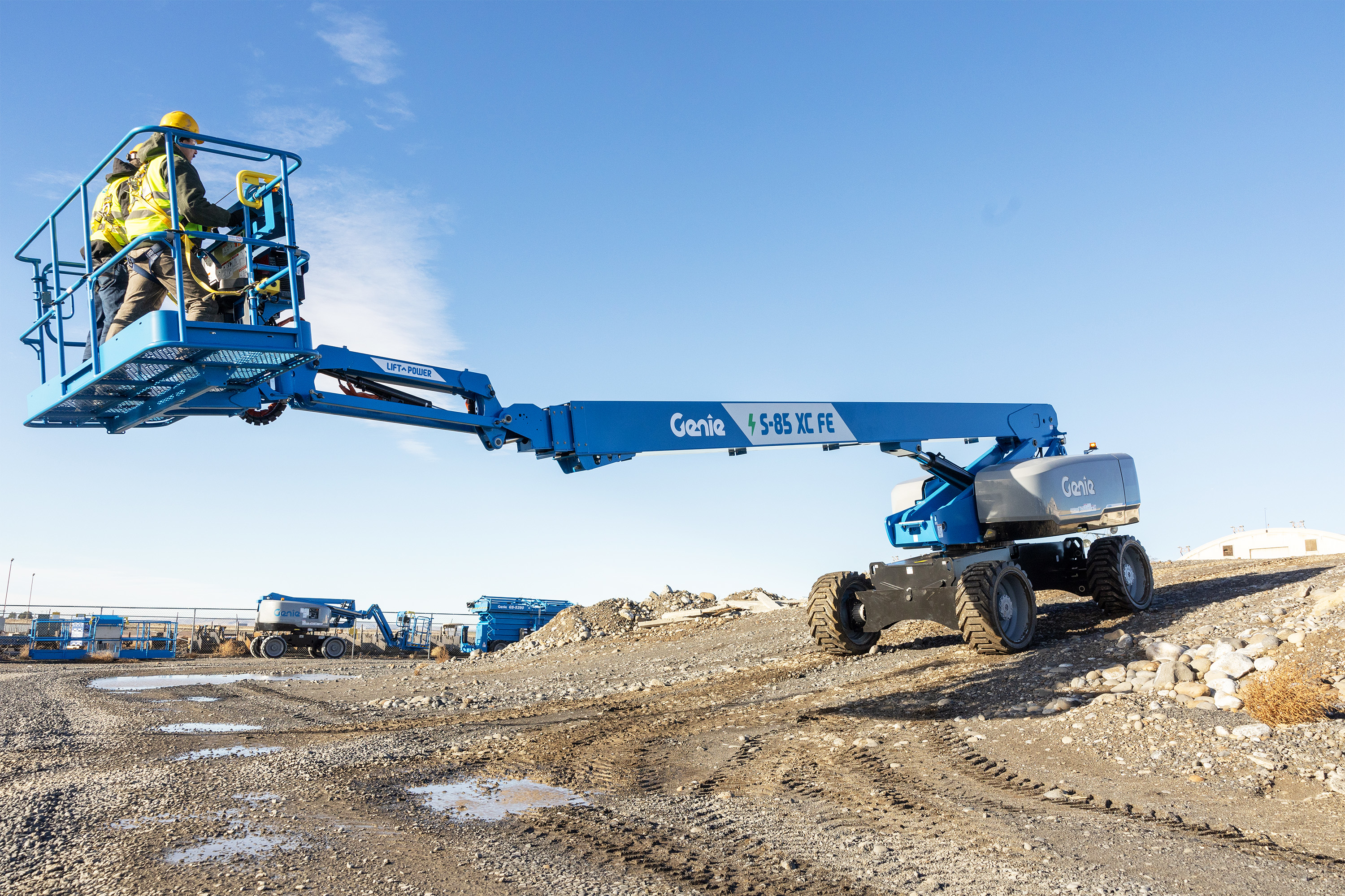 The S-85 XC FE driving over rough terrain.