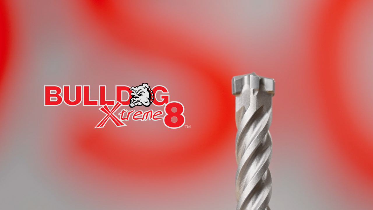 Bosch Power Tools launches its Bulldog Xtreme8 8-cutter SDS-plus concrete drill bits (pictured) alongside the Blue Xtreme carbide-tipped drill bits.