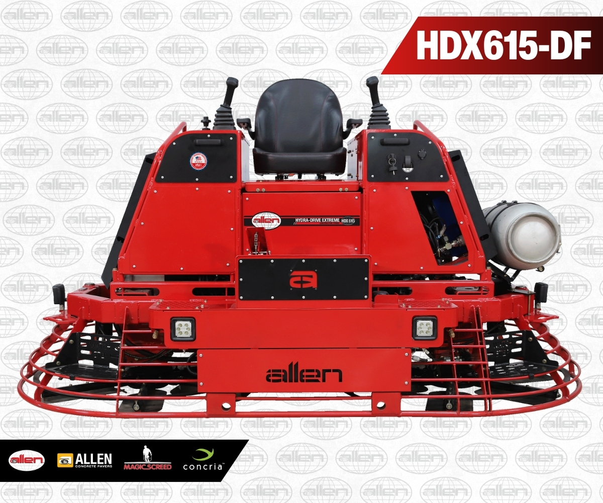 Allen HDX615-DF red concrete power trowel machine for professional construction work