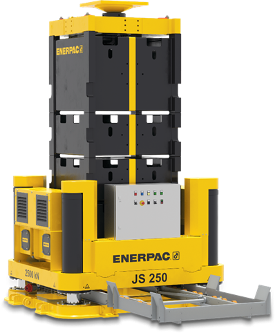 Enerpac JS 250 hydraulic jack stacker machine in yellow and black