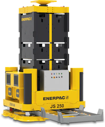 Enerpac JS 250 hydraulic jack stacker machine in yellow and black