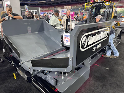 ShoulderMaster CP-1000 industrial machine at manufacturing trade show