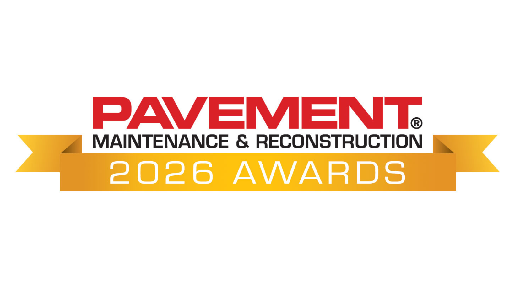 Pavement Maintenance & Reconstruction 2026 Awards logo in red and gold