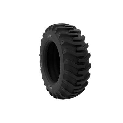 Heavy-duty black industrial tire with deep tread pattern