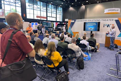 Conference presentation at Exhibitor Solutions Theater with audience seated