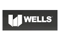 Wells corporate logo with geometric white and black design
