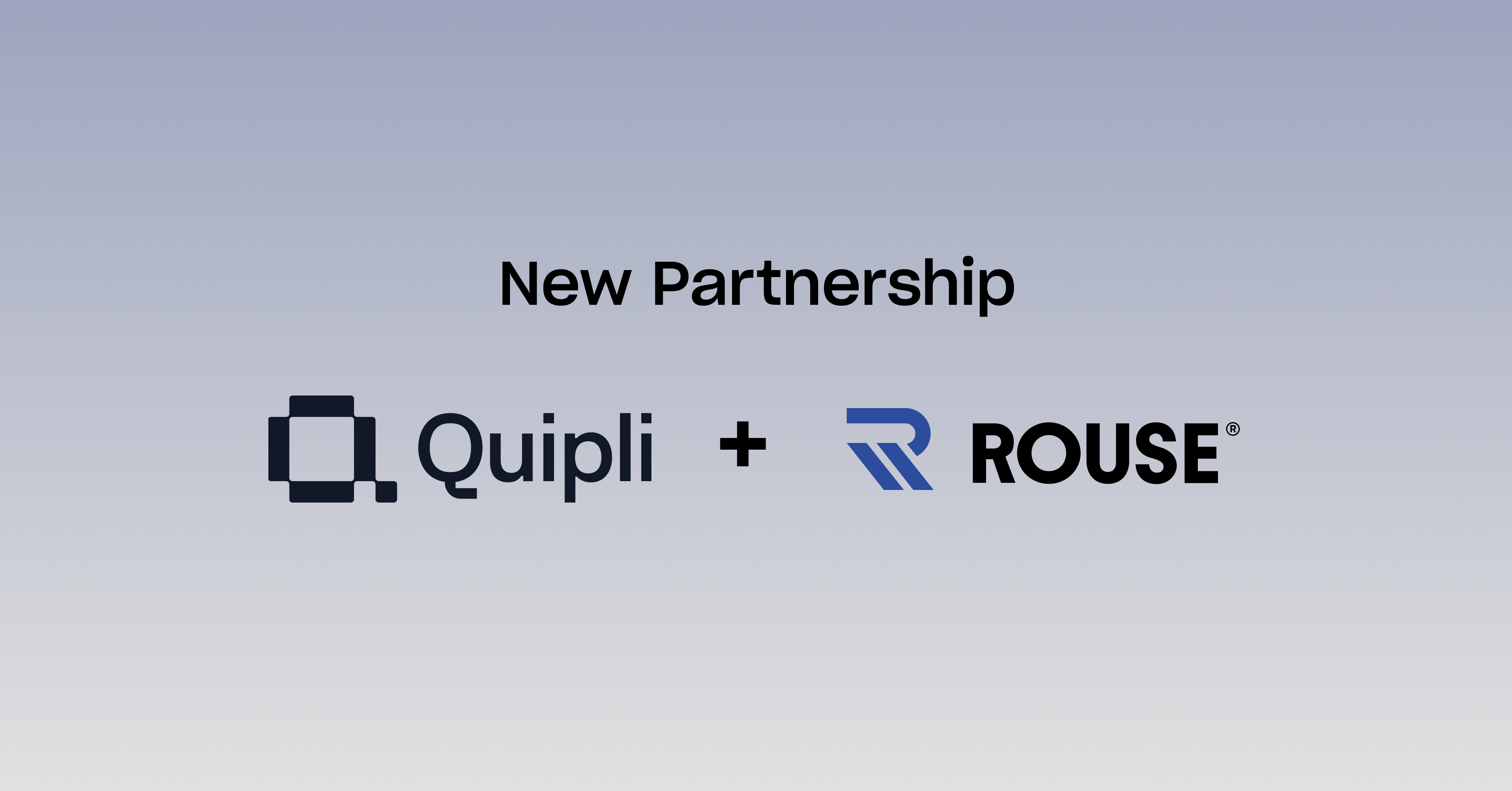 Quipli and Rouse partnership logo on light gray background