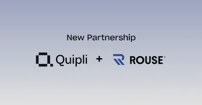 Quipli and Rouse partnership logo on light gray background