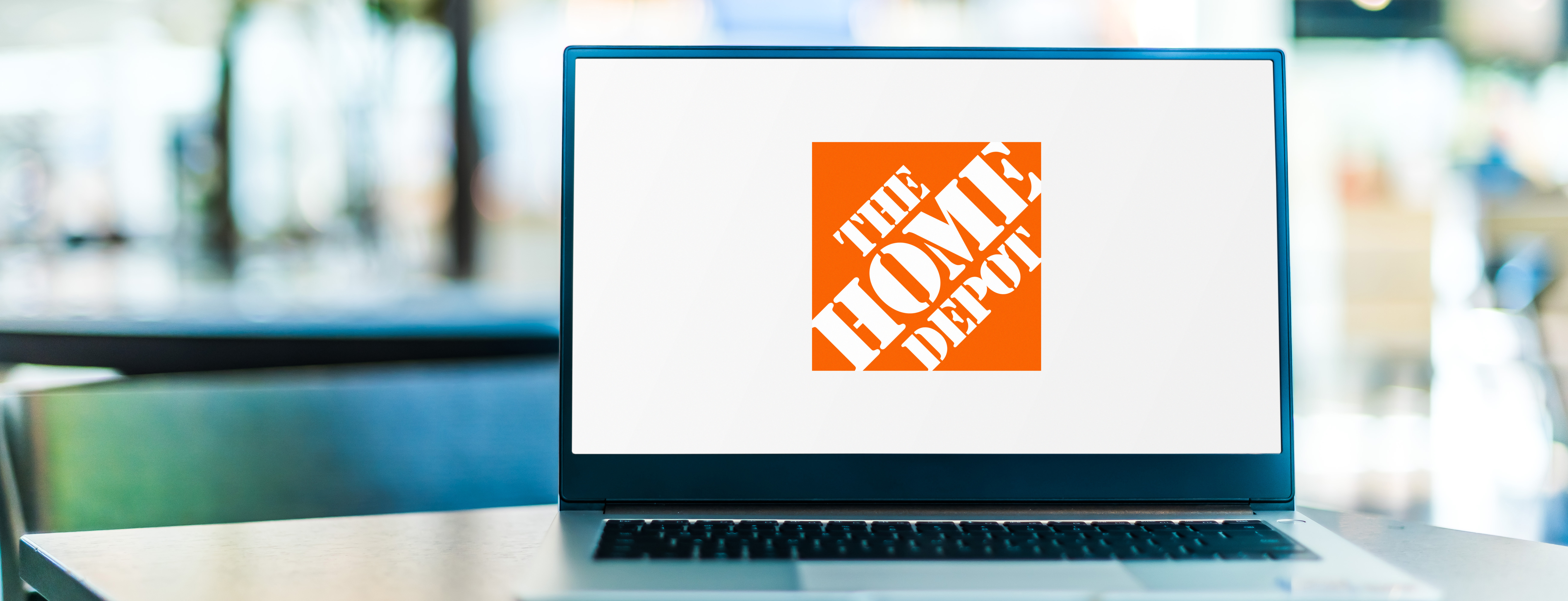 The Home Depot logo displayed on laptop screen
