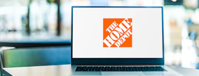 The Home Depot logo displayed on laptop screen