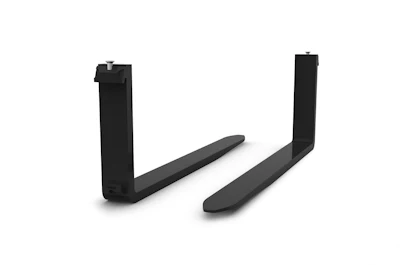 Black metal mounting brackets with L-shaped design