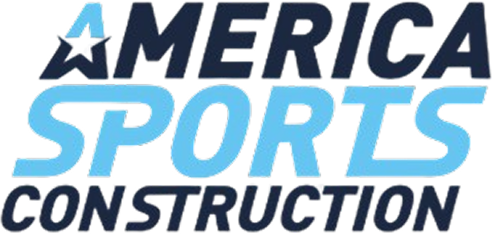 America Sports Construction logo with blue and navy text and star symbol