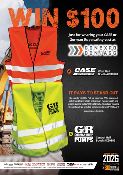 Safety vests for Case Construction and Gorman-Rupp Pumps at ConExpo trade show