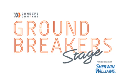 Ground Breakers Stage logo with Conexpo-Con/Agg and Sherwin Williams branding