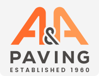 A&A Paving logo with orange and gray design, established in 1960