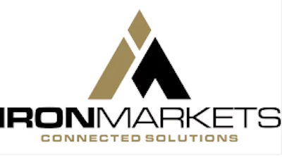 IronMarkets logo: Geometric black and gold mountain-inspired design