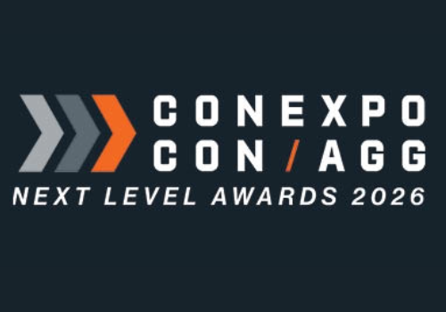 Conexpo Con/AGG Next Level Awards 2026 logo with chevron graphic